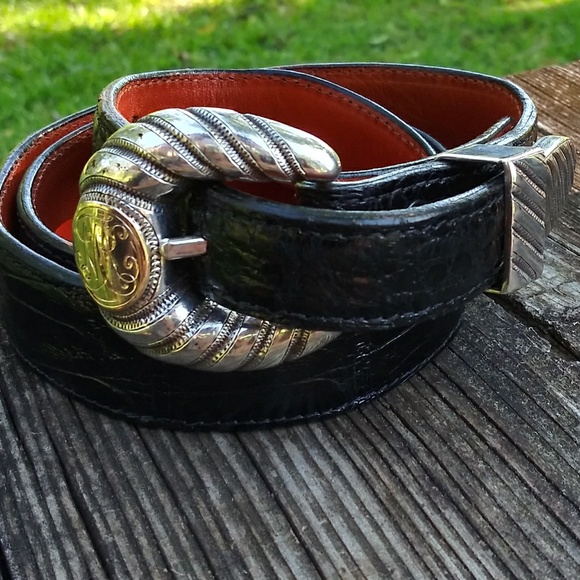 A. HYKES 14k Sterling Gator Belt Rare Ventage - Picture 1 of 8